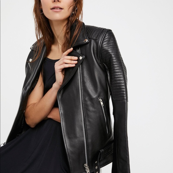 Studded 100 % Leather Jacket Free People - Picture 8 of 9